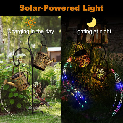 Merear Solar Watering Can Lights Outdoor with 8 Multi-Color Changing Modes, IP65 Waterproof