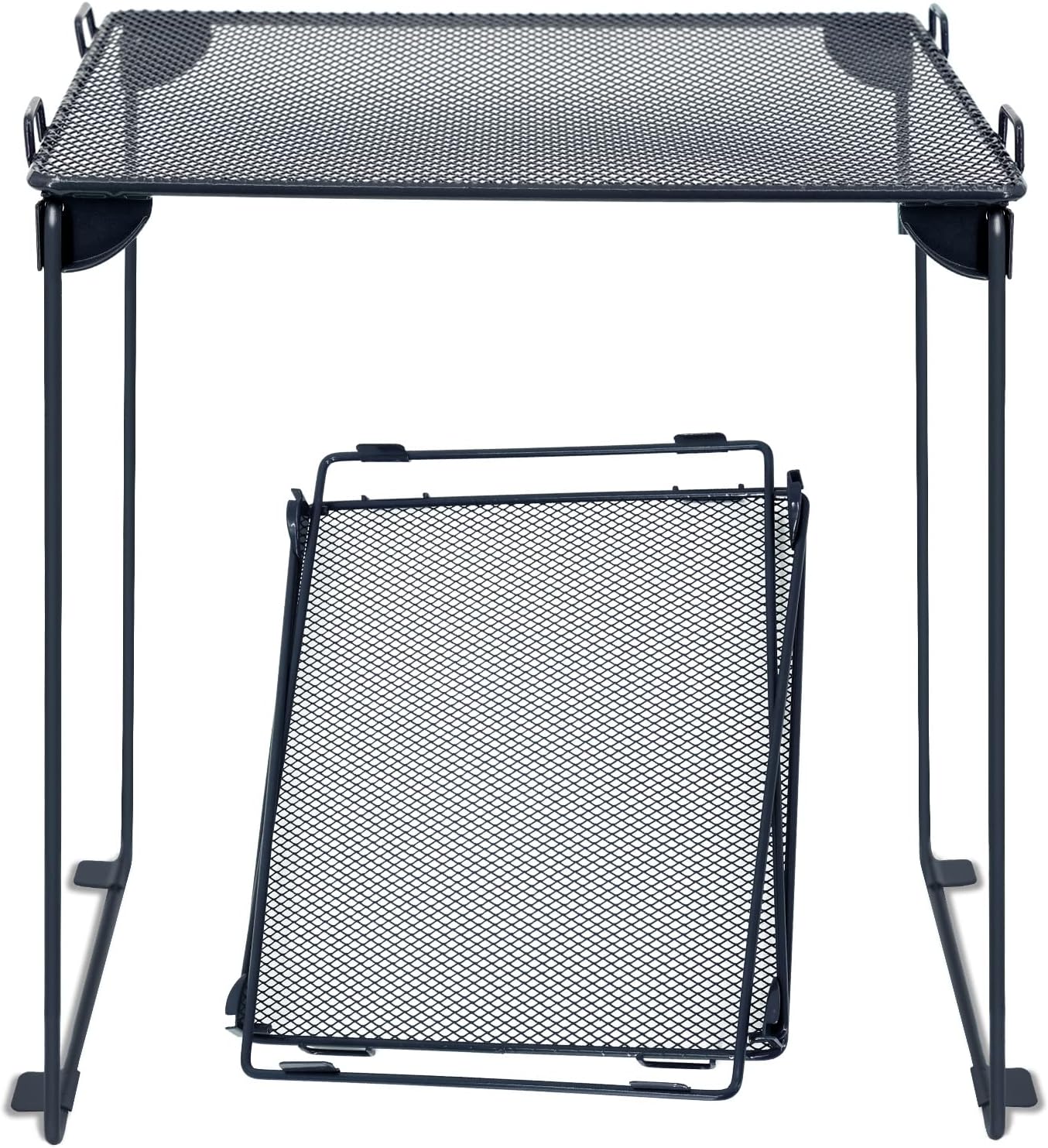 Neudeco Pack 2, Mesh Locker Shelf, Stackable Extra Tall Locker Organizer, Collapsible and Metal