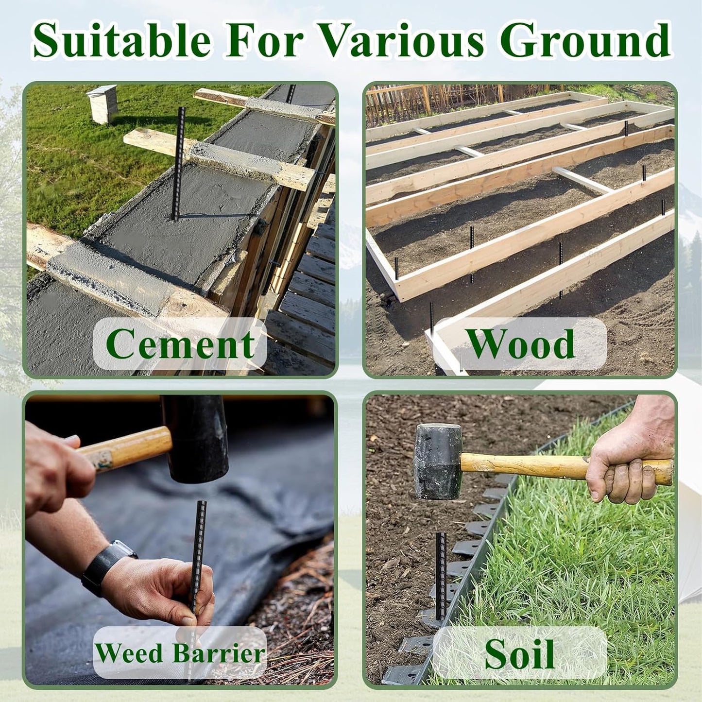 16 Inch Rebar Stakes 30 Pack Heavy Duty Ground Anchors with Chisel Point End Long Straight Steel