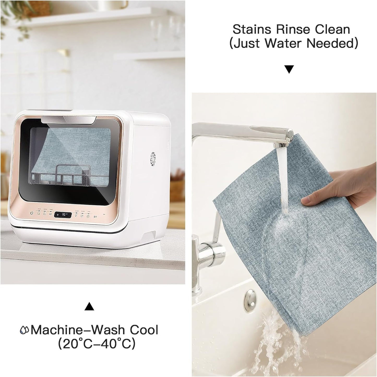 DOLOPL Placemats Set of 8, Reversible Wipeable & Heat Resistant Place Mats, Modern Faux Leather