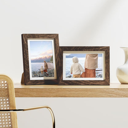 Vittanly 5x7 Picture Frames Set of 9, Shatter Resistant Plexiglass, Display 4x6 Pictures with Mat