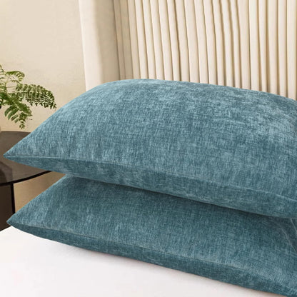 CaliTime Throw Pillow Covers Decorative 20 X 26 Inches Pack of 2 Cozy Chenille Standard Pillow