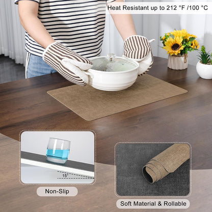 Myir JUN Placemats Dual Sided, Faux Leather Place Mats Set of 8 Indoor Placemat for Dining Table