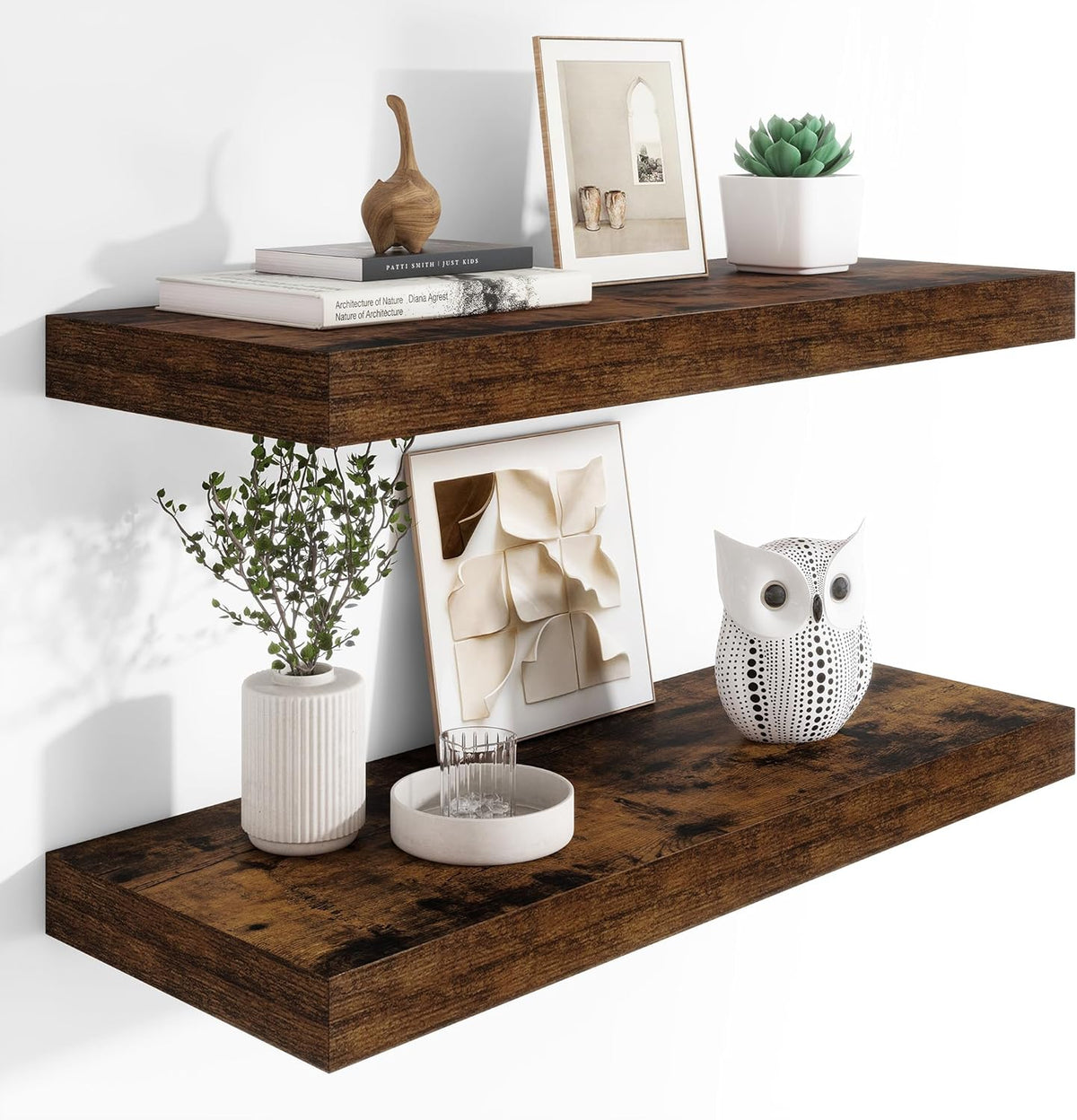 Heimlove 12" Deep Floating Shelves, 36 x 12 Inch Wall Mounted Long Floating Shelf with Invisible