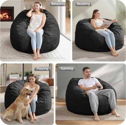 Hobestluk 4FT Bean Bag Chair Giant Bean Bag Chairs for Adults Large Bean Chairs with Removable