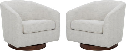 CHITA Swivel Accent Chair, FSC Certified Upholstered Fabric Barrel Chair for Living Room Set of 2