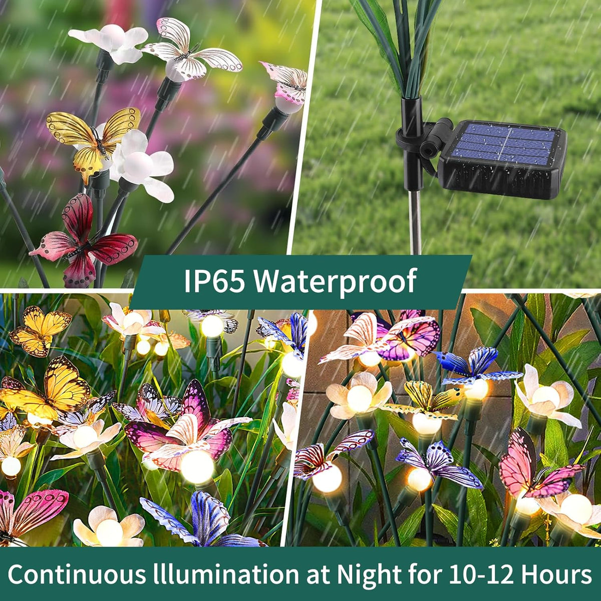 Solar Garden Lights,2packs-16LED,Outdoor Solar Powered Decor for Yard, Patio, Pathway, IP65