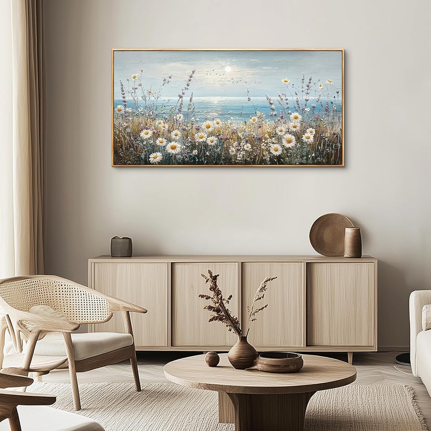 PHAOHUAXM Wall Decor For Living Room Wall Art For Bedroom Office Decorations Blue Ocean Paintings