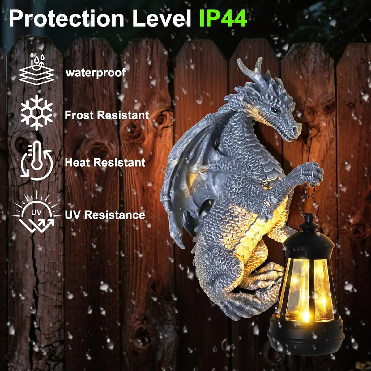 Garden Statues Tree Hugger Dragon - Halloween Dragon Statue Solar Lights Outdoor Patio Wall
