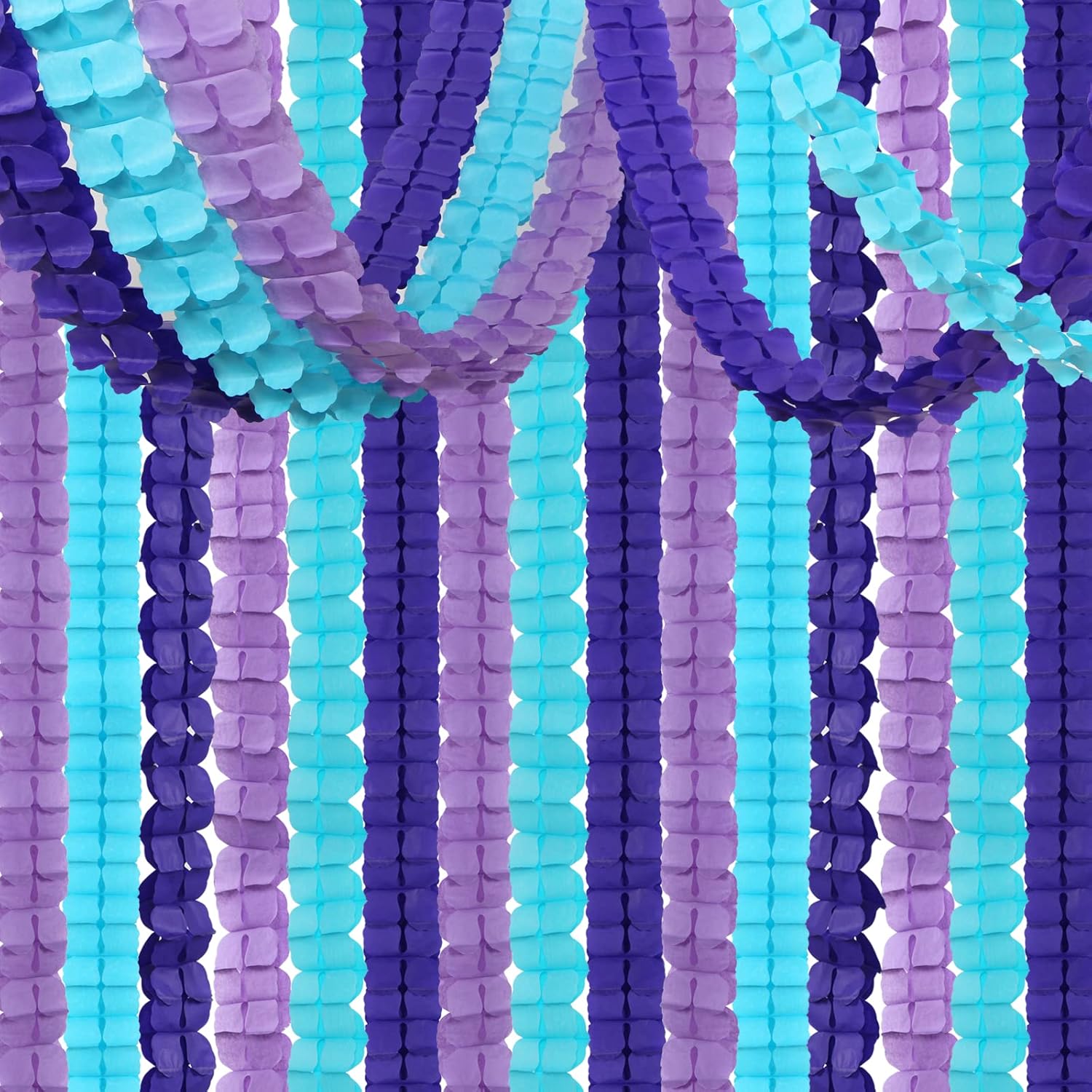 Purple-Blue Mermaid Party-Decorations Garland Streamers - 12pcs Girls Birthday Baby Shower 4-Leaf