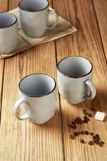 famiware Coffee Mugs Set of 4, Ocean Square 13oz Coffee Cup Set with Handle for Cocoa, Milk, Hot
