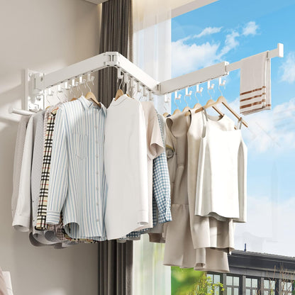 Wall Mounted Clothes Hanger Rack, Clothes Drying Rack,Laundry Drying Rack,Collapsible Clothes Rack