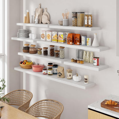 72 Inch Floating Shelves White, 72 x 9 Rustic Wooden Fireplace Mantel, 9 Inch Floating Shelf for