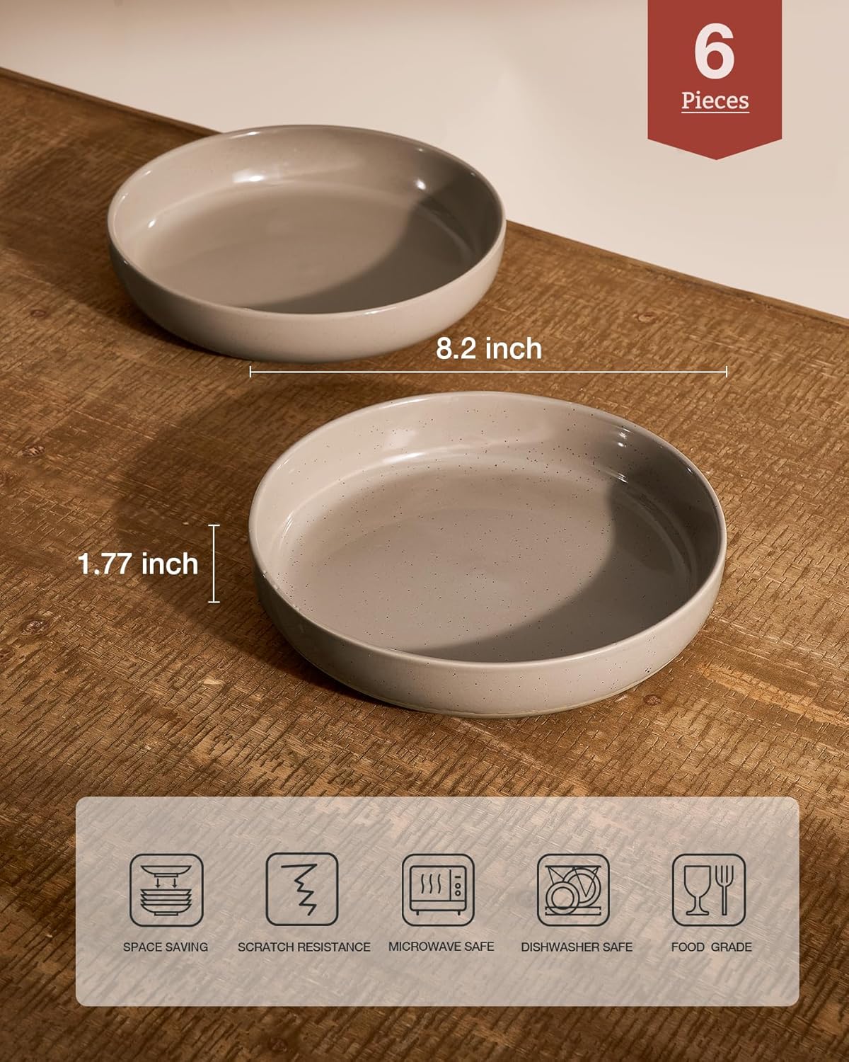 famiware Milkyway 33 oz Bowl Set, Pasta Bowls Set of 6, Salad Bowls Perfect for Your Friend for