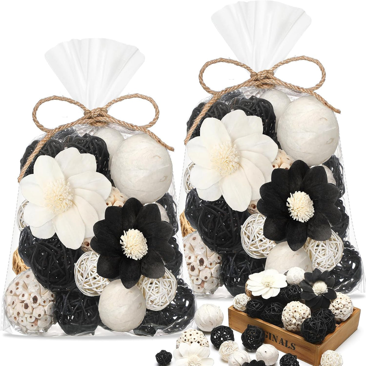 Riceshoot 2 Pack Decorative Balls Potpourri Bowl Filler Decor Natural Vase Bowl Filler Assorted
