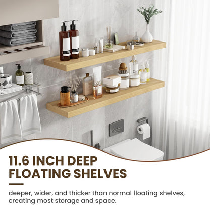48 Inch Floating Shelves, 12 Inch Deep Floating Shelves for Wall, Large Floating Shelf with