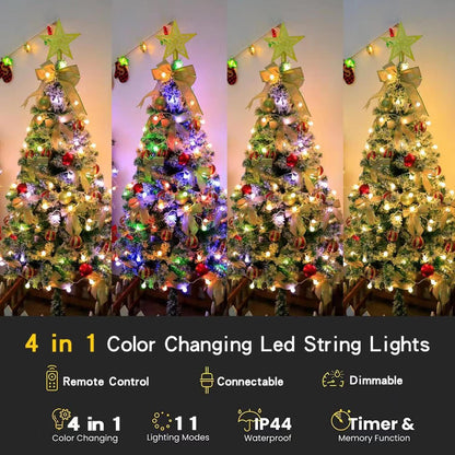 Globe String Lights,Multicolor 116 Feet 200 led 11 Lighting Modes Fairy String Lights with