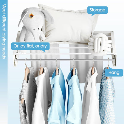 Drying Rack Clothing,Clothes Drying Rack Wall Mounted,Collapsible Hanging Racks for Laundry,Laundry