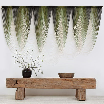Macrame Wall Hanging Dip-Dyed Large Macrame Wall Decor Yarn Tapestry 57" W x 41" L For Headboard