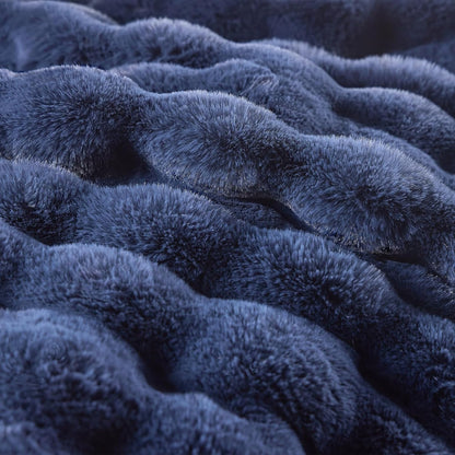 BENVWE Fluffy Faux Fur Throw Blanket for Couch, Soft Plush Thick Cozy Fuzzy Luxury Minky Bubble