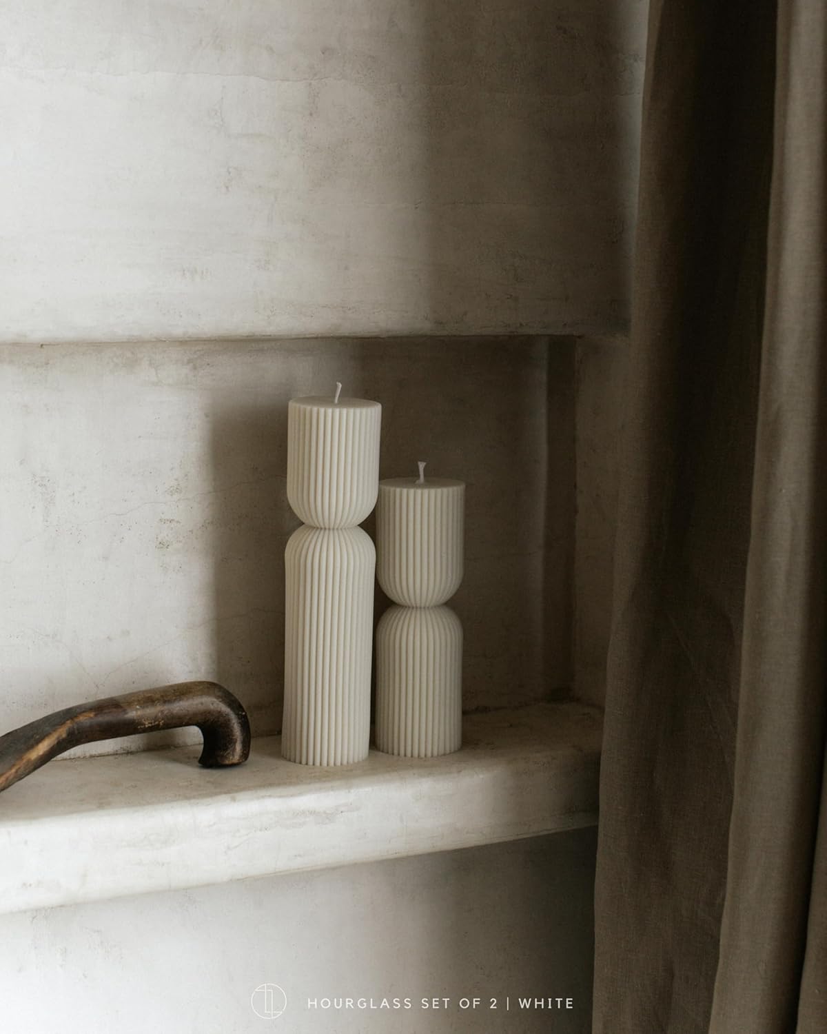 LAWA Hourglass Pillar Candle - Large Beautiful Handmade Pillar Scented Soy Wax Elegant Bubble
