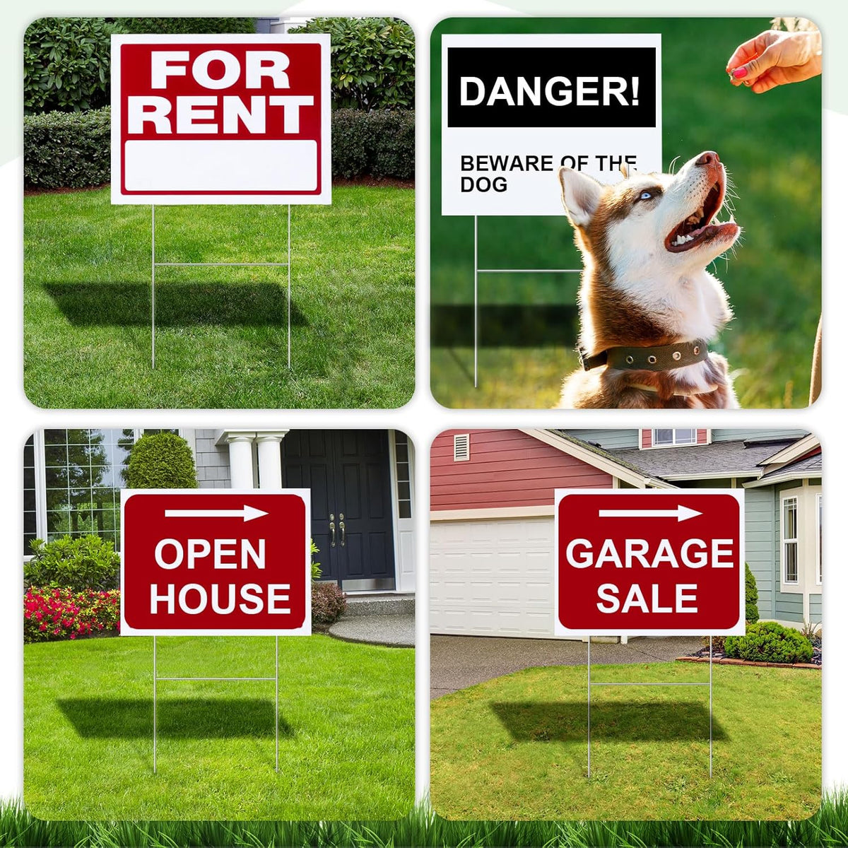 Tandefio 100 Pcs Yard Sign Stakes Metal 15"x10" H Frame Wire Yard Stakes Use with Corrugated Sign