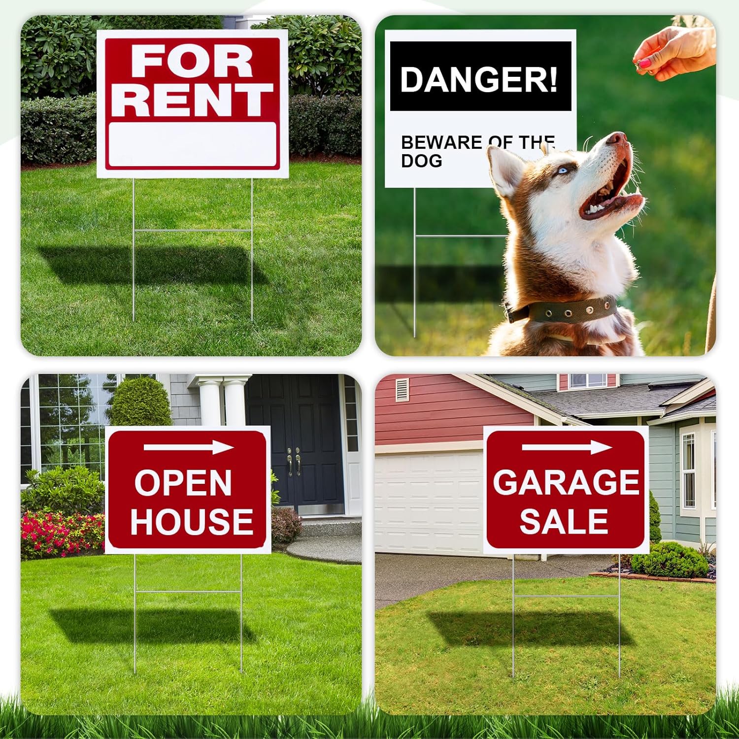 Tandefio 100 Pcs Yard Sign Stakes Metal 15"x10" H Frame Wire Yard Stakes Use with Corrugated Sign