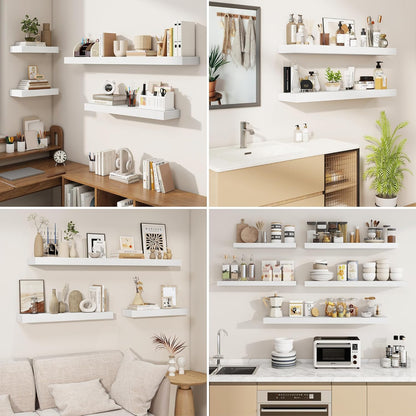 fuqing Floating Shelves for Wall, Bathroom Shelf Wall Mounted for Storage, Shelves with Invisible