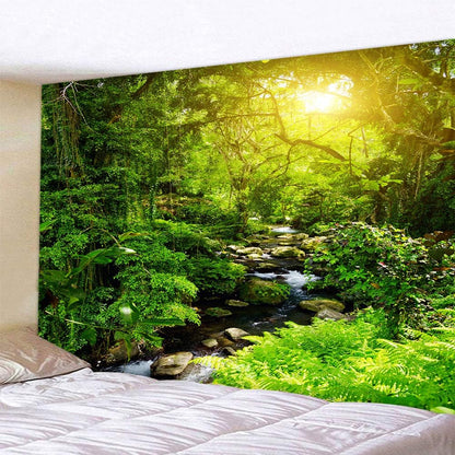 Llamazing Forest Tapestry - Home Decor Landscape for Living Room & Bedroom (Forest Creek
