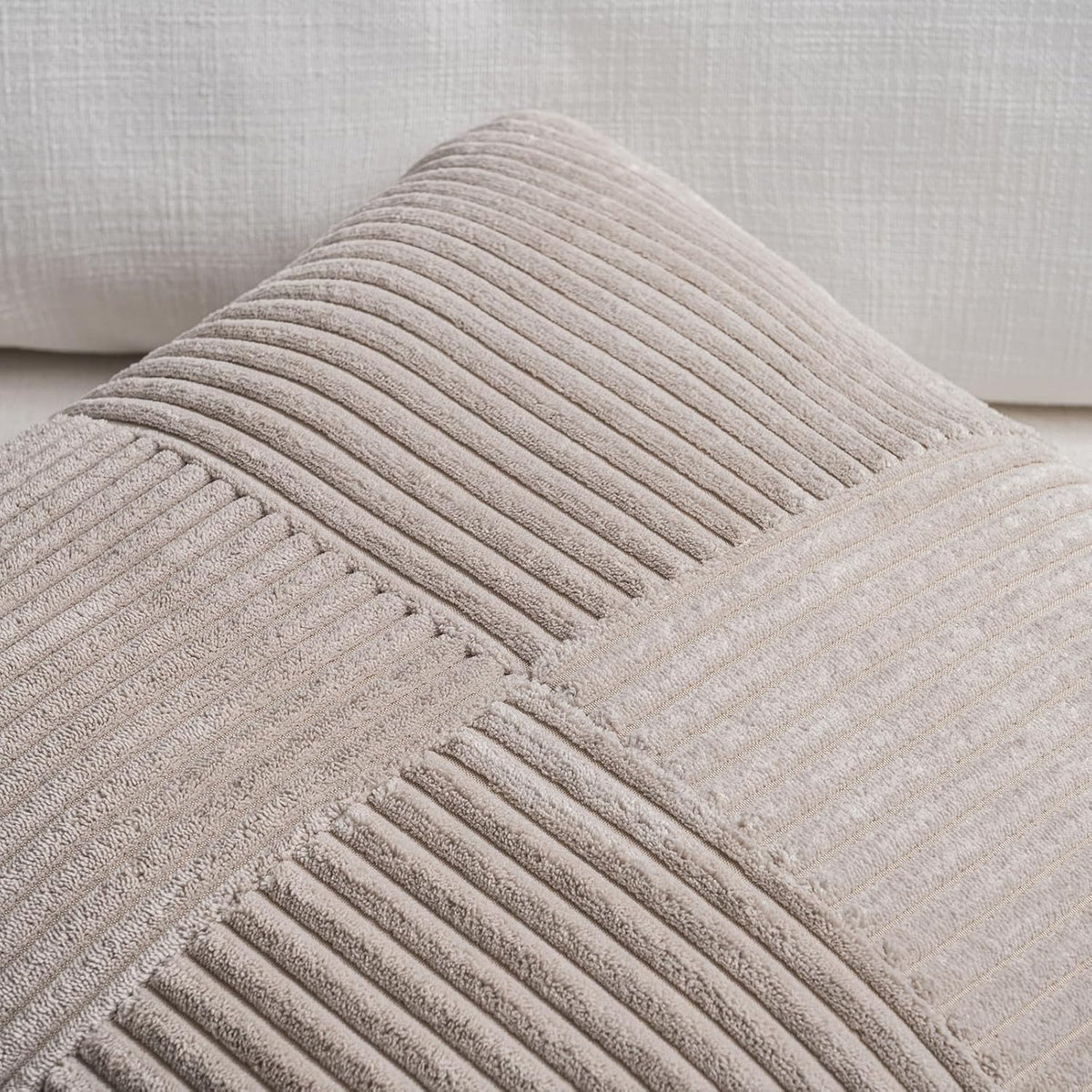 Fancy Homi Set of 2 Neutral Taupe Boho Long Lumbar Body Decorative Throw Pillow Cover 14x36 Inch