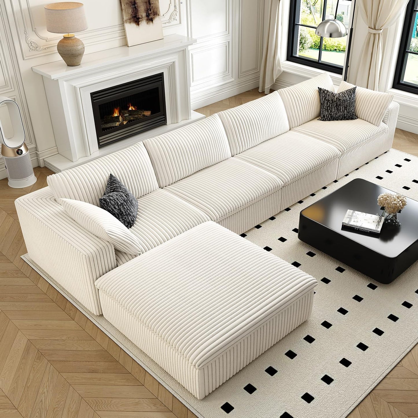 157.5" Cloud Couch Modular Sectional Sofa for Living Room,Modern Sofa with Deep Seat，L-Shape