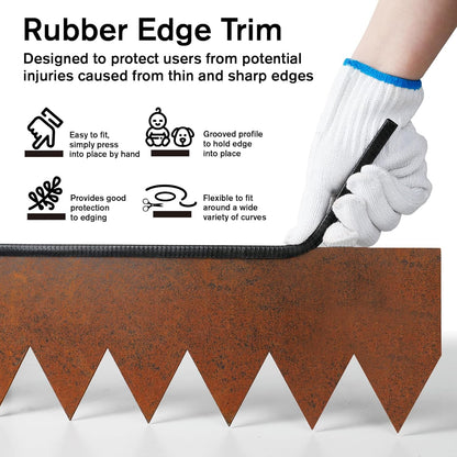 Worth Garden 6-Pack Cor-Ten Steel Landscape Edging with Black Protection Strips - Rust Patina