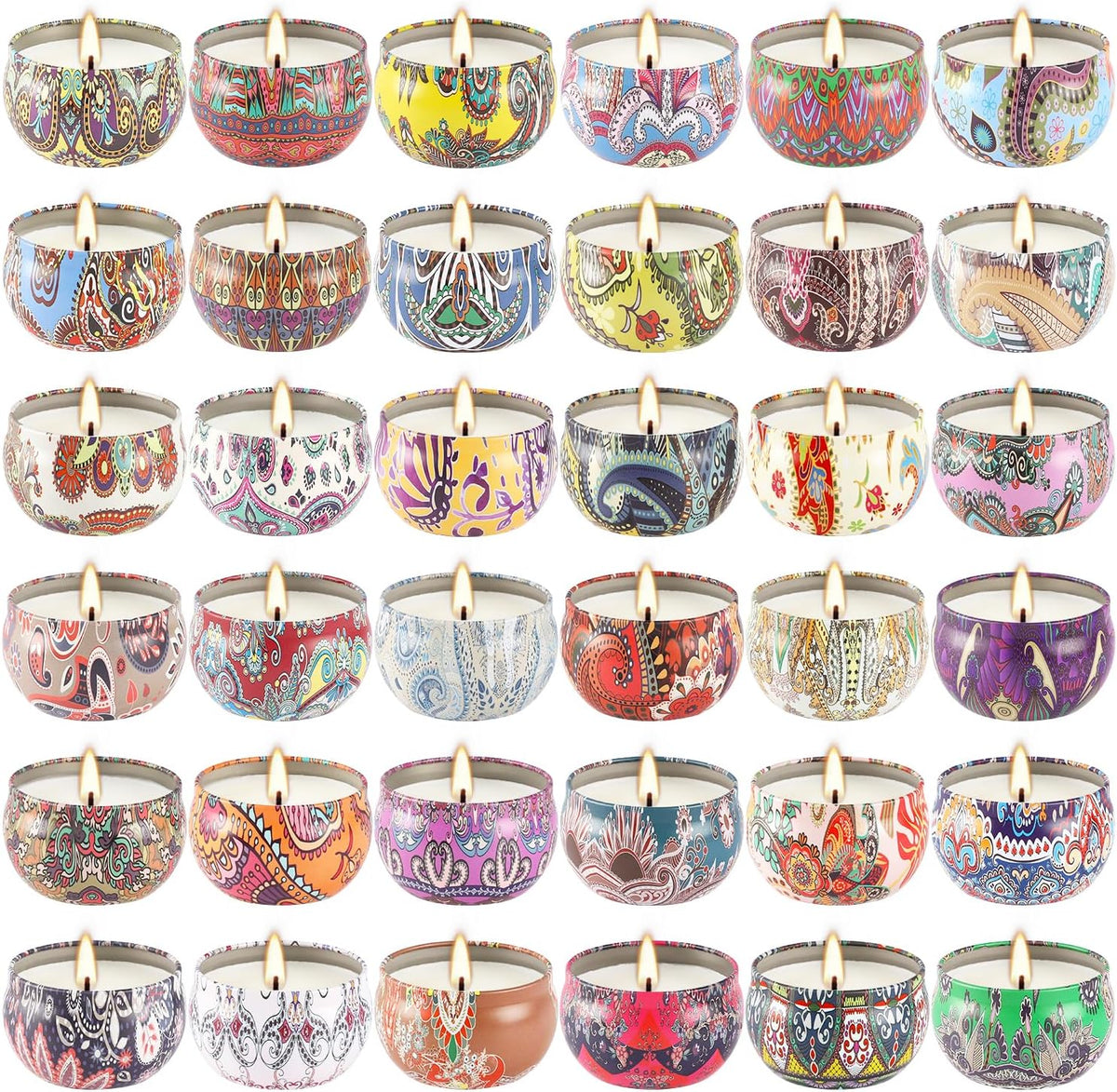 36 Pack Scented Candles Set for Home, Relaxing Stress Relief, Aromatherapy - Natural Soy Wax and