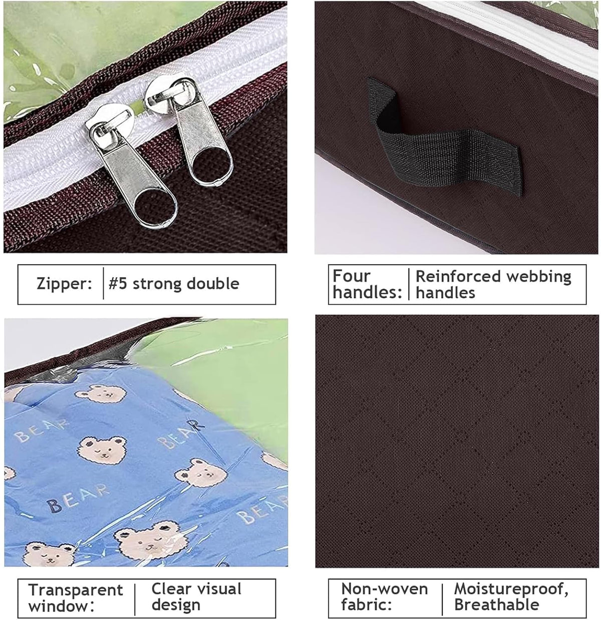 Budding Joy 6 Pack 90L Under bed Storage Containers Organizer Large Capacity Underbed Clothes