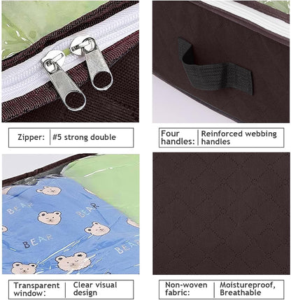 Budding Joy 6 Pack 90L Under bed Storage Containers Organizer Large Capacity Underbed Clothes