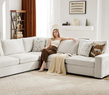 112" Modular Sectional Sofa, Large 7 Seater L Shaped Couch with Detachable Sofa Cover, Movable