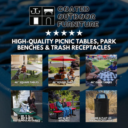 Heavy-Duty Portable Outdoor Kids Table with Umbrella Hole, Expanded Metal Kids Picnic Table