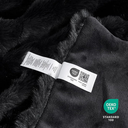 Cozy Bliss Faux Fur Throw Blanket for Couch, Fuzzy Soft Plush Thick Bubble Blanket for Sofa Bedroom