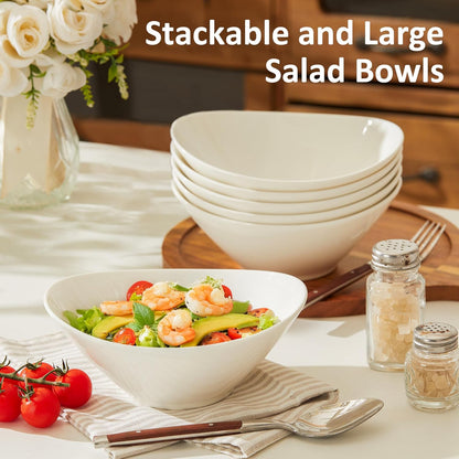 Teocera 7 Inch Salad Bowls Set of 6, 18 oz Large Soup Bowls– Microwave & Dishwasher Safe, for
