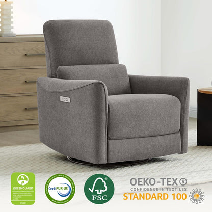 CHITA Power Recliner Chair Swivel Glider, FSC Certified Fabric Living Room Reclining Sofa Chair