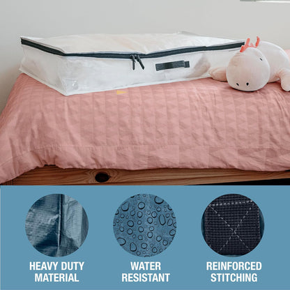 CleverMade Under Bed Storage Bag - Collapsible Storage for Shoes and Clothes Easy Use - Heavy Duty