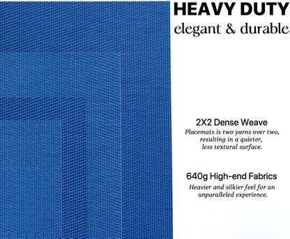 LEXMORE Placemats Set of 8 Vinyl/Plastic Woven Place Mats for Kitchen Table Indoor/Outdoor Washable