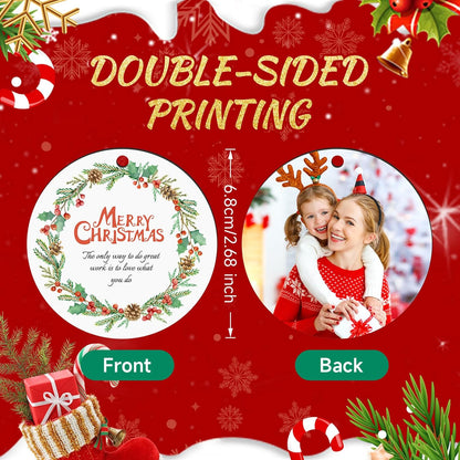 Personalized Christmas Ornaments 2025 Wood Custom Photo Picture Text Christmas Ornament