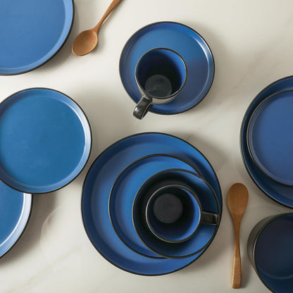 Stone Lain Albie Stoneware 16-Piece Modern Dinnerware Set, Kitchen Plates and Bowls Sets, Dish Set