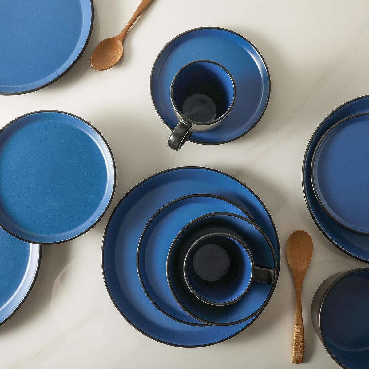 Stone Lain Albie Stoneware 32-Piece Modern Dinnerware Set, Kitchen Plates and Bowls Sets, Dish Set