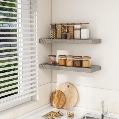 RICHFOCUS 31.5Inch Floating Shelves for Wall 2 Pack Shelves for Bedroom|Kitchen|Bathroom Wall