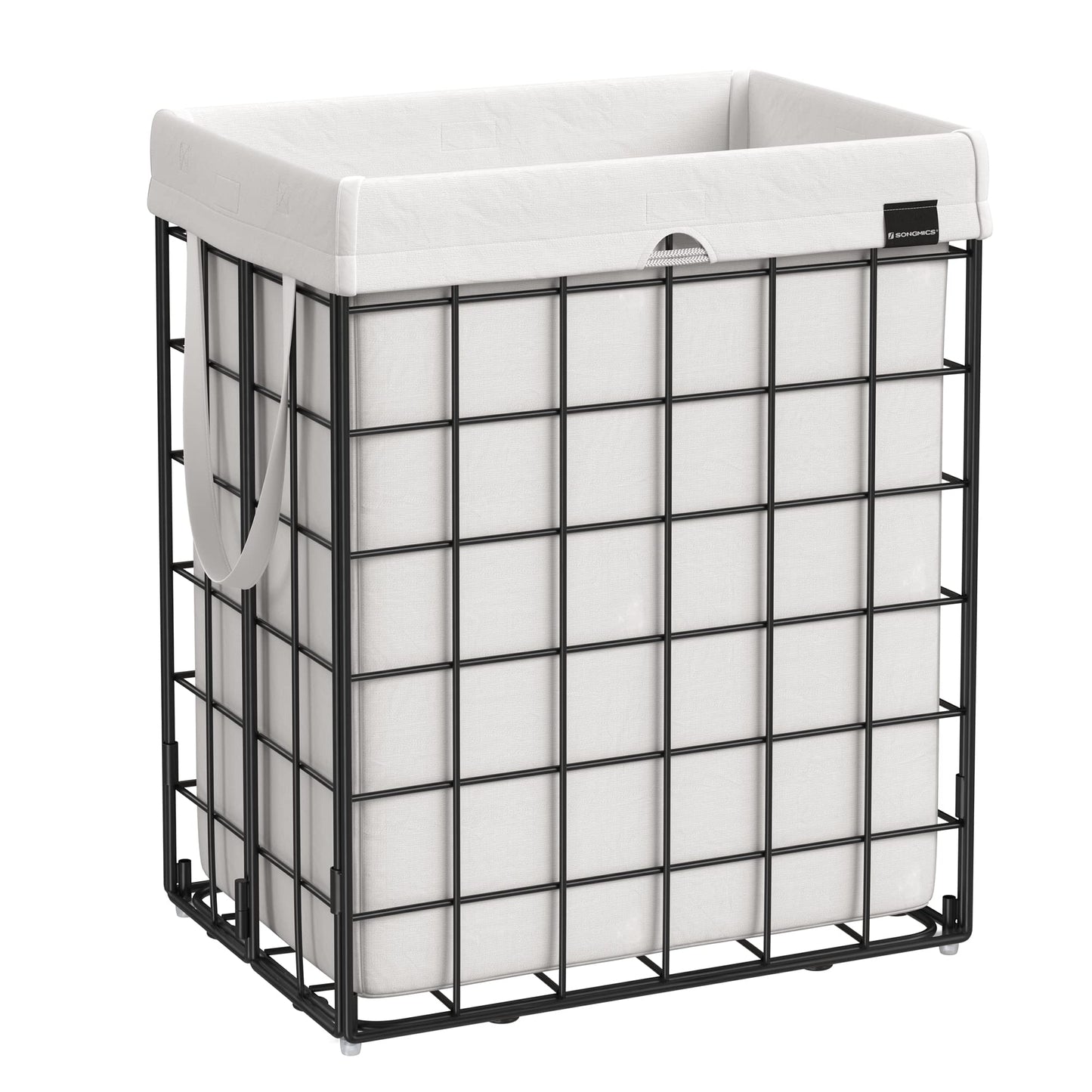 SONGMICS Laundry Hamper, 23.8 Gal. (90L) Laundry Basket, Collapsible Clothes Hamper, Black and