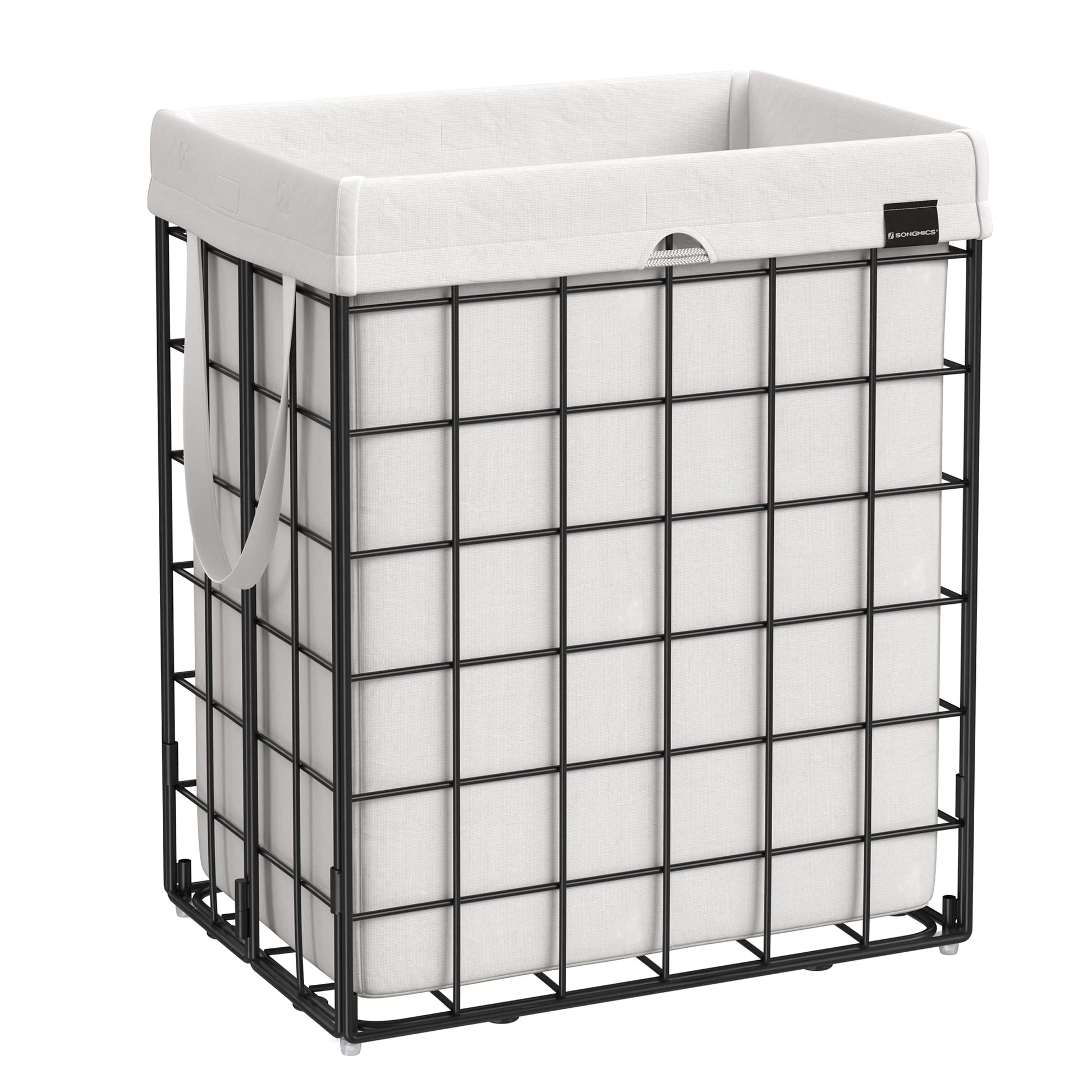 SONGMICS Laundry Hamper, 23.8 Gal. (90L) Laundry Basket, Collapsible Clothes Hamper, Black and
