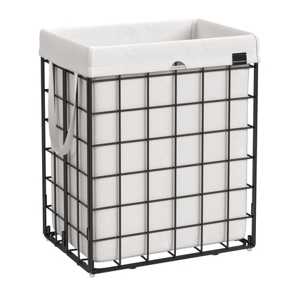 SONGMICS Laundry Hamper, 23.8 Gal. (90L) Laundry Basket, Collapsible Clothes Hamper, Black and
