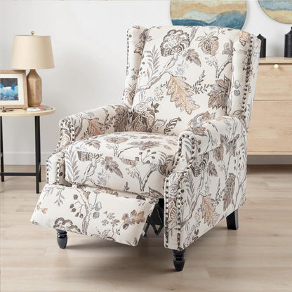 UIXE Recliner Chairs Set of 2, Fabric Upholstered Armchair Pushback Accent Chair for Living Room